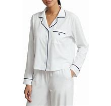 Polo Ralph Lauren Women's Essentials Madison Audrey 2-Piece Cotton-Blend Pajama Set - White - Size Medium
