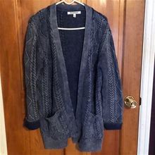 Northstyle Sweaters | North Style Vintage-Wash Cable Knit Cardigan | Color: Blue | Size: L