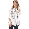Mixed Prints Tunic Top In White Size Small By Northstyle Catalog