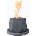 Kante Hexagonal Pyramid Portable Concrete Rubbing Alcohol Tabletop Fire Pit W/ Metal Extinguisher And Base, Ethanol Fireplace