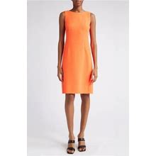 Akris Sleeveless Double Face Wool Crepe Sheath Dress In 762-Coral At Nordstrom, Size 10