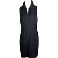 Black Fitted Dress Womens 4 Classic Ann Taylor Collared Lined Sleeveless V Neck