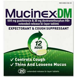Mucinex DM 12 Hour Expectorant And Suppressant Tablet - 20 Count Damaged Box