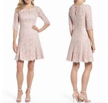 Eliza J Dresses | Eliza J Pink Lace Fit And Flare Dress | Color: Pink | Size: 18