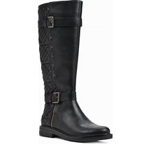 Women's Madilynn Tall Calf Boot By White Mountain In Black Smooth Fur (Size 9 M)
