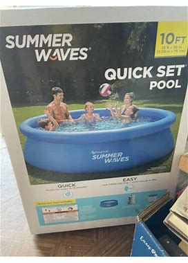 Summer Waves 10ft X 30in Quick Set Ring Pool With 600 Gph Filter