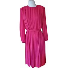 Vintage Dresses | 1980S Liz Petites Inc. Pleated Career Dress | Color: Pink | Size: Xs