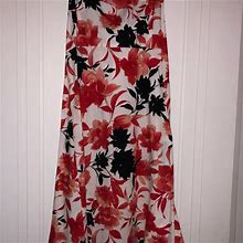 Chadwicks Chadwicks Cotton Dress. Floral Pattern - Women | Color: White/Red/Black | Size: S