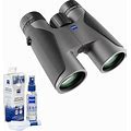 Zeiss Terra ED 10X42 Lightweight Compact Bright UHD High Power Binoculars (Gray) Bundle With Zeiss Spray And Microfiber Lens Care Kit (2 Items)