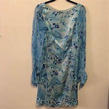 Escada Dresses | Escada Floral Silk Dress | Color: Blue/White | Size: 6