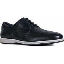 Geox Men's Blainey Navy Tumbled Leather Casual Shoes