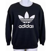 90S Adidas Trefoil Sweatshirt Adult M Black Crew Neck Long Sleeve Pullover. Adidas. Black. Hoodies & Sweatshirts.