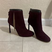 Nine West Shoes | Gold Fringe Heel Boots | Color: Purple | Size: 10m