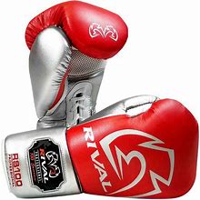 Rival Boxing RS100 Pro Sparring Boxing Gloves - Red/Silver