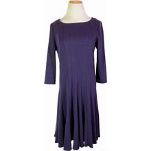 Coldwater Creek Dresses | Coldwater Creek Size 10 Purple Knit Dress 3/4 Sleeves Zip Back | Color: Purple | Size: 10