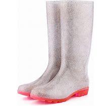 K Komforme Womens Knee High Waterproof Rain Boots Glitter, Matte And Gradient