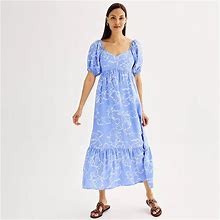 Petite Nine West Babydoll Maxi Dress, Women's, Size: Medium Petite, Med Blue
