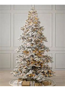 6' Frosted Yukon Spruce Artificial Christmas Tree, Flocked, Most Realistic, LED