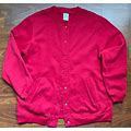 Blair Snap Button Vintage 80S 90S Sweatshirt Jacket Womens Red Size Med