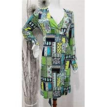 Lilly Pulitzer Wrap Dress Silk Jersey Patchwork Print Women Size 4
