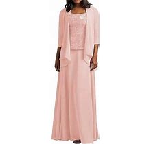 Laces Mother Of Groom Dresses Chiffon 3/4 Sleeve Mother Of The Bride Dress Mom Dresses Formal Mother Evening Suit Blush