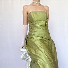 Vintage Women's Babydoll Dress - Green - 4