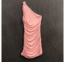 Unbranded Classic Pink Ruched Side Cocktail Dress Size Medium One