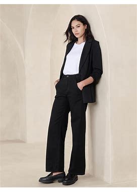 Women's Long And Lean Ponte Blazer Black Regular Size XXS