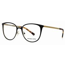 Michael Kors Mk3017 Lil 1187 Matte Black Gold Womens Square Eyeglasses 51-18-140