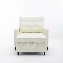 Convertible Chair - Sleeper Chair - Ebern Designs Futon Chair Bed Convertible Chair 3-In-1 Pull Out Sleeper Chair Beds W/ USB Ports Linen/Fabric