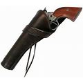 Western Holster - LH Cross-Draw (Long Barrel) - Plain Brown Leather-Old West