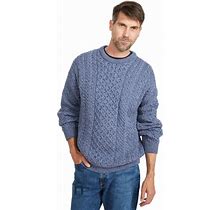 Men's Irish Traditional Aran Merino Wool Pullover Sweater