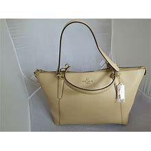 COACH Ava Tote Crossgrain Leather Handbag Gold Tone Accents. Beige. New With Tag