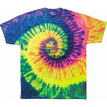 Tie-Dye CD100 Adult T-Shirt In Neon Rainbow Size Medium | Cotton T1000, 1000