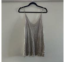 Amuse Society Dresses | Amuse Society Metallic Mini Dress | Size Small | Color: Silver | Size: S