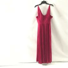 Asos Pink Maxi Pleated Dress Sleeveless Front Slit Sz 12 Pink Formal