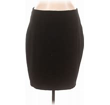 Express Formal Pencil Skirt Knee Length: Black Solid Bottoms - Women's Size 16