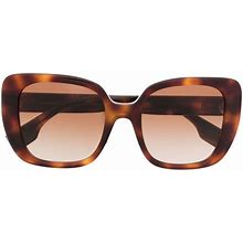 Burberry Eyewear - Tortoiseshell-Effect Square-Frame Sunglasses - Women - Acetate - 52 - Brown