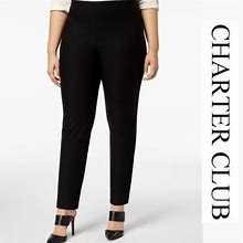 Charter Club Pants & Jumpsuits | Charter Club Tummy-Control Pull-On Ankle Pants | Color: Black | Size: 4