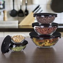 Chef Buddy 10-Piece Bowls & Lids Set - W/ Multiple Bowl Sizes For Storage, Meal Prep, & Serving In Black | 9.5 H X 7.8 W X 7.8 D In | Wayfair