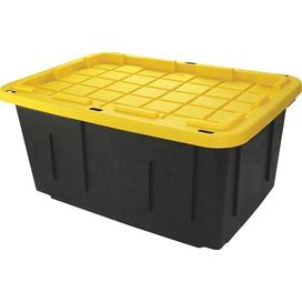 Tough Box 27-Gallon Storage Tote With Lid - 31In.L X 21In.W X 14.55In.H, Model 27GBLKYW