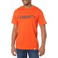 Carhartt Force Relaxed Fit Midweight Short Sleeve Block Logo Graphic T-Shirt Men's Clothing Cherry Tomato : LG (Reg)