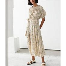& Other Stories Dresses | & Other Stories Belted Raglan Sleeve Maxi Dress | Color: Cream/Yellow | Size: Various