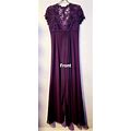 Karen Miller Chiffon Dress With Lace Top Eggplant Size 10 Mother Of
