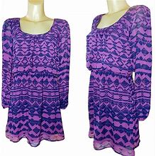 Speechless Dresses | Bundle For $1Speechless Purple And Navy Sheer Sleeves Midi Dress | Color: Blue/Purple | Size: M