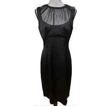 Maggy London Black Sheer "Satin" Midi Dress 10