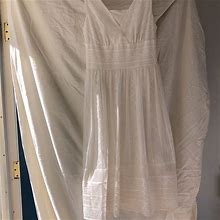 Maggy London Dresses | Maggie London Sleeveless Ivory Mesh Lace Dress Sz 6P | Color: Cream | Size: 6P