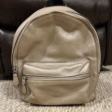 Coach 39196 Medium Charlie Leather Backpack Purse Gold