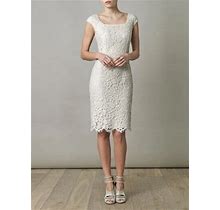 Dolce&Gabbana Ivory Chantilly Lace Square-Neck Sheath Dress 40/4