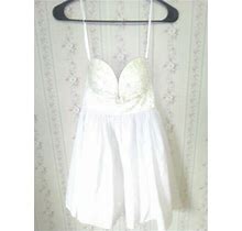 Xenia Boutique Size 8 Medium Sequin White Strapless Dress